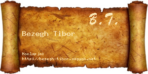 Bezegh Tibor névjegykártya